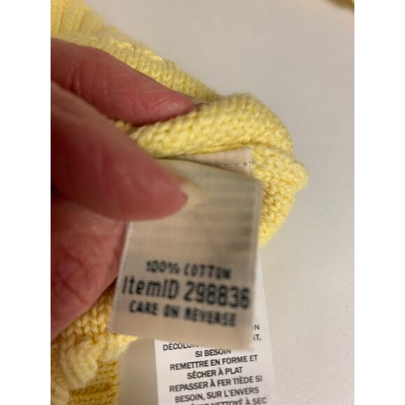 LLBean Sweater SZ XL Yellow Cable Knit Zip UP Classic Preppy Beachy Golf Tennis - Picture 6 of 10